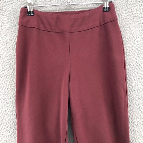 MarlaWynne Pants Women 2 Red Ponte Stretch Slim Leg Pull On Everyday Casual NWT - Picture 2 of 13